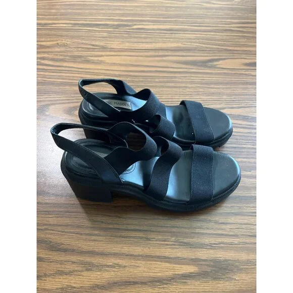 Steve Madden Jennica black open toed strappy sandal size 8M - Picture 2 of 7